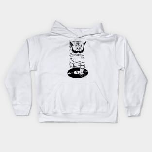 DJ kitty scratch Kids Hoodie